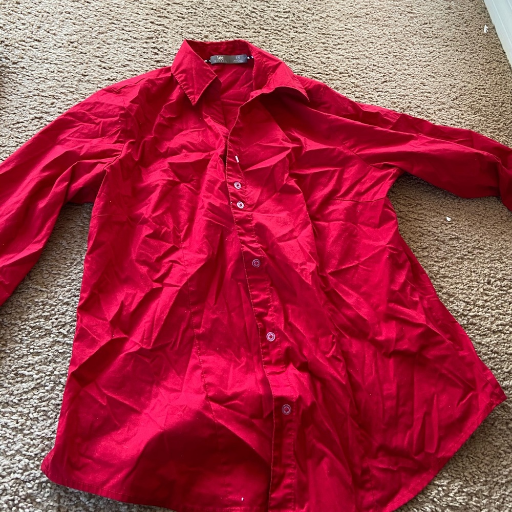 💜Red Button Down💜